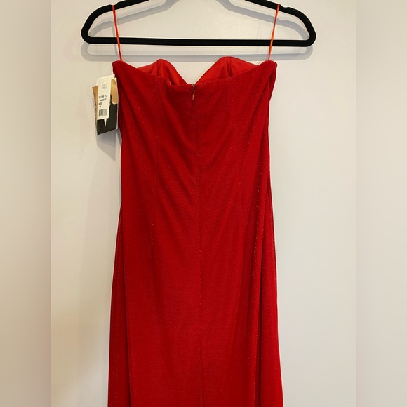 VTG Y2K Jessica McClintock for Gunne Sax Strapless Red Sparkly Dress Deadstock - Picture 8 of 10